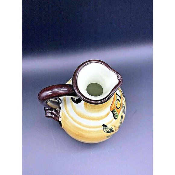 Oil Pitcher Hand Painted Signed CN Montelupo Italy Tuscany Art Pottery Olive - Picture 4 of 8